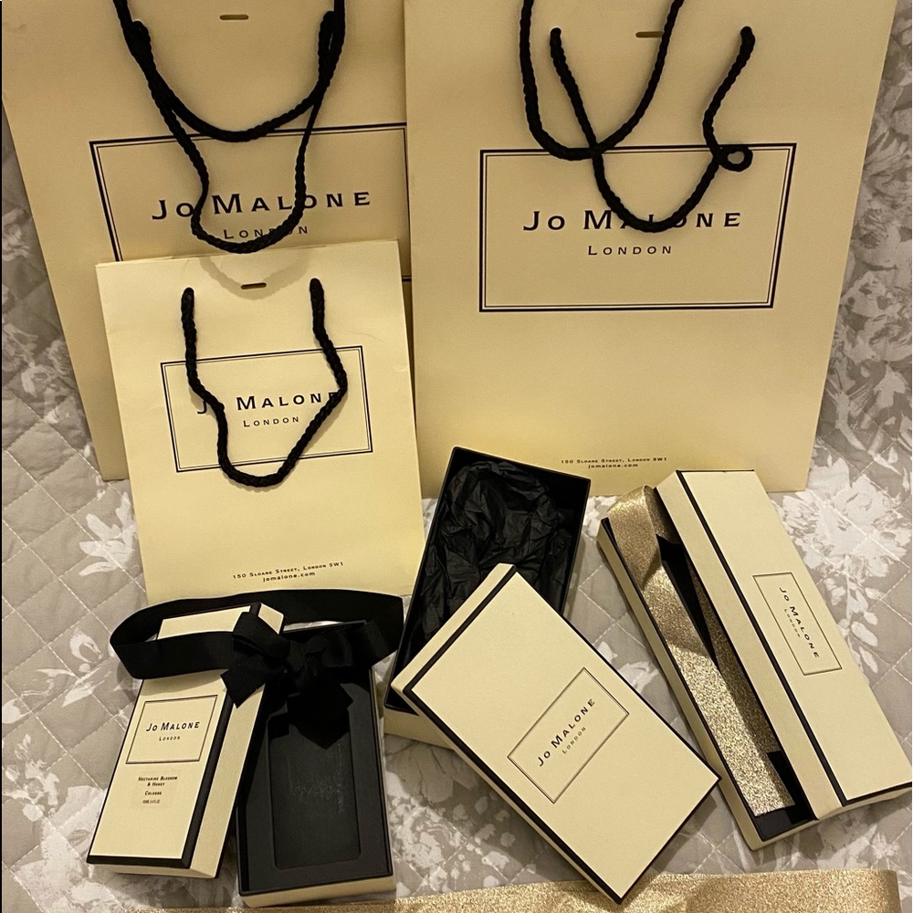 Authentic JoMalone Gift Boxes, Ribbons and Bags